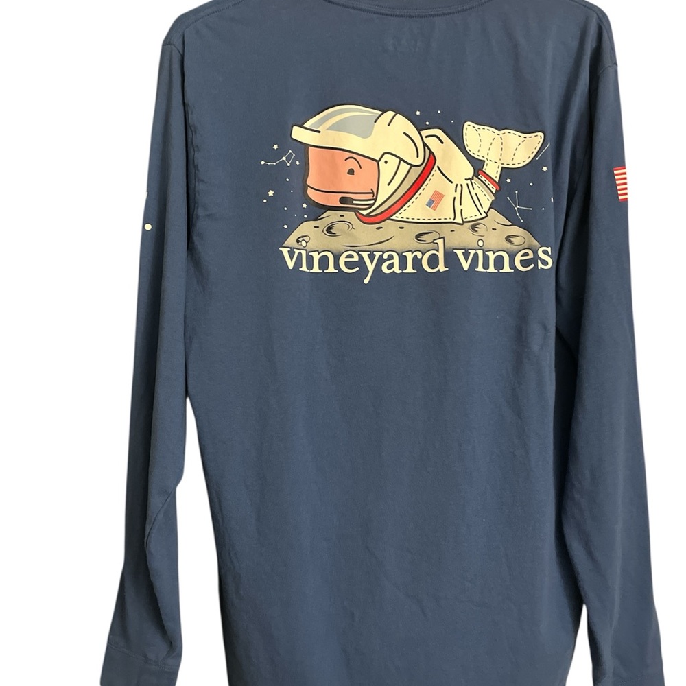 Vineyard Vines Blue Astronaut Whale Long Sleeve